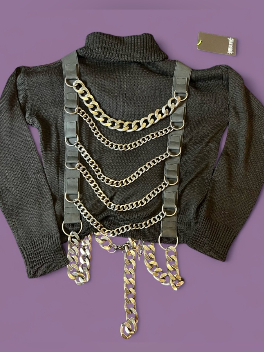 Darker Wavs x Dolls Kill - Warp Chain Harness Sweater